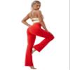 BUBBLELIME 29"/31"/33"/35" 4 Styles Women's Tummy Control Bootcut Yoga Pants - Side Pockets_Scarlet M-29 Inseam view 3