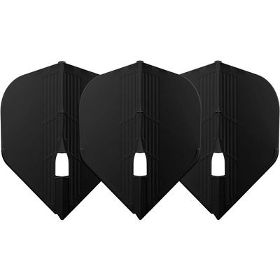 LSTYLE L1 Standard Dart Flights  PRO KAMI  Black  1 Set (3 Flights)  Pre-Molded