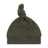 JANGANNSA Olive Green Top Knot Baby Hat Newborn Boys Girls Beanie Infant Cotton Stretchy Hats Spring Summer (Olive Green, M) view 1