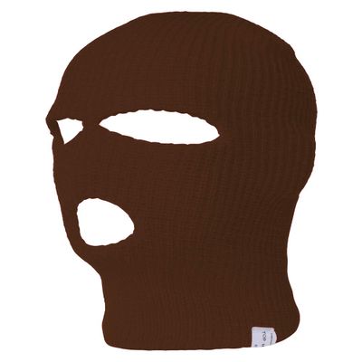 TOP HEADWEAR 3-Hole Ski Face Mask Balaclava, Brown