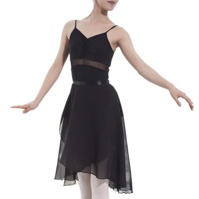 TopTie Adult Ballet Skirt Sheer Wrap Skirt Ballet Dance Dancewear-Black-M