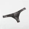 Andongnywell 5-Pack Men's Leopard Print Sexy Panty Thong Cheetah Bikini Low Rise G-String Underpants Knickers Panties (Black,X-Large) view 3