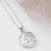 Honeycat Lady Gisela Woman's Face Pendant Disc Necklace in Gold, Rose Gold, or Silver | Minimalist, Delicate Jewelry (Silver) view 2