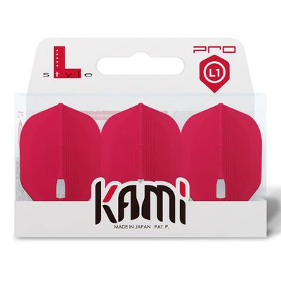LSTYLE L1 Standard Dart Flights  PRO KAMI  Red  1 Set (3 Flights)  Pre-Molded