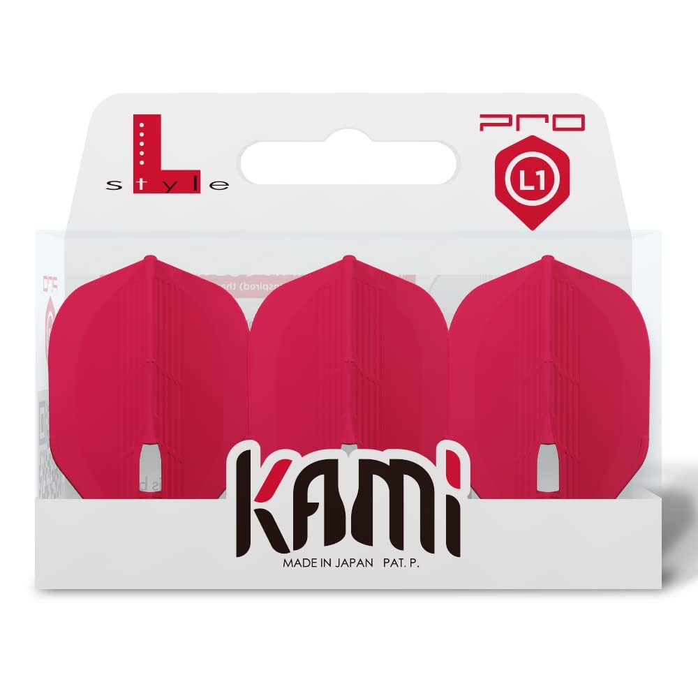 LSTYLE L1 Standard Dart Flights  PRO KAMI  Red  1 Set (3 Flights)  Pre-Molded