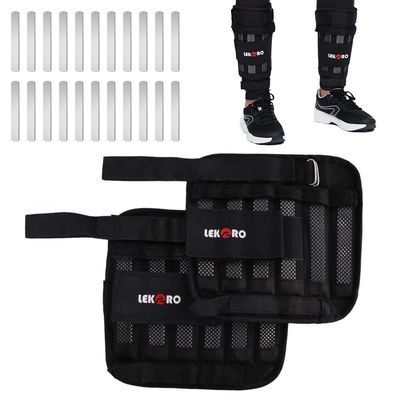 Adjustable Wrist Ankle Weights with Removable Steel Bars, 1 Pair Arm Leg Weights for Men Women, No Sand Leakage, for Walking Jogging Yoga Fitness