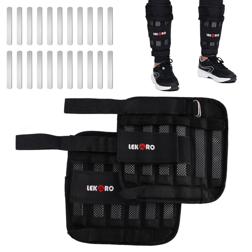 Adjustable Wrist Ankle Weights with Removable Steel Bars, 1 Pair Arm Leg Weights for Men Women, No Sand Leakage, for Walking Jogging Yoga Fitness