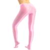 Agoky Women's Sexy Oil Glossy Footed Leggings Ultra Bodycon Tights Opaque Pantyhose Yoga Pants Pink Medium view 3