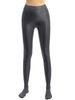 Agoky Women's Sexy Oil Glossy Footed Leggings Ultra Bodycon Tights Opaque Pantyhose Yoga Pants Dark Gray Medium view 1
