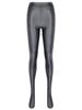 Agoky Women's Sexy Oil Glossy Footed Leggings Ultra Bodycon Tights Opaque Pantyhose Yoga Pants Dark Gray Medium view 4