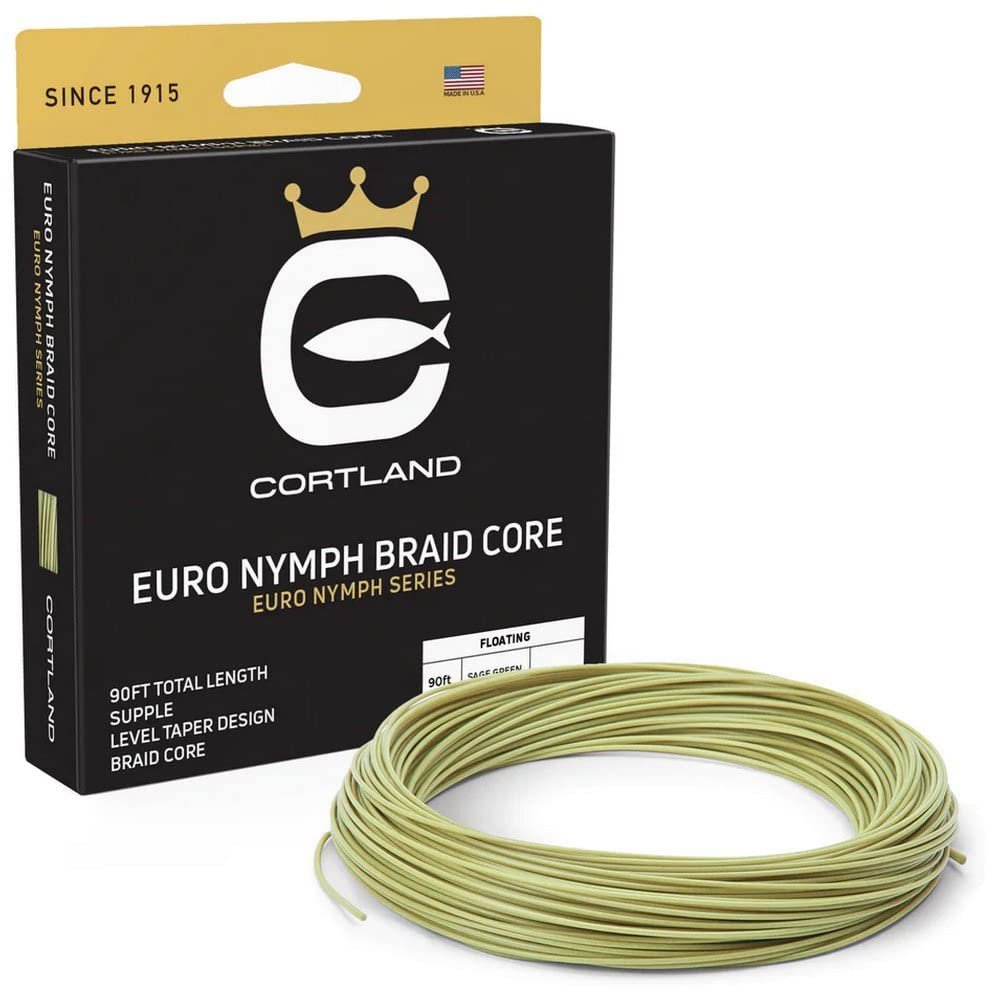 Cortland Euro Nymph Braid Core Fly Line (Level .022) Sage Green