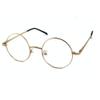 BETSION Vintage Round non-Prescription glasses frame men women Metal Eyeglass Frame Clear Lens, Gold, Small view 1