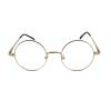 BETSION Vintage Round non-Prescription glasses frame men women Metal Eyeglass Frame Clear Lens, Gold, Small view 2
