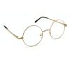 BETSION Vintage Round non-Prescription glasses frame men women Metal Eyeglass Frame Clear Lens, Gold, Small view 3