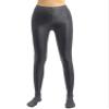 Agoky Women's Sexy Oil Glossy Footed Leggings Ultra Bodycon Tights Opaque Pantyhose Yoga Pants Dark Gray Large view 1