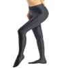 Agoky Women's Sexy Oil Glossy Footed Leggings Ultra Bodycon Tights Opaque Pantyhose Yoga Pants Dark Gray Large view 2