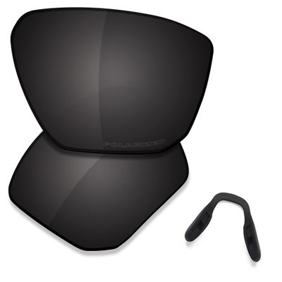 SAUCER Premium Replacement Lenses & Nosepads for Oakley Targetline OO9397 Sunglasses High Definition - Carbon Black Polarized