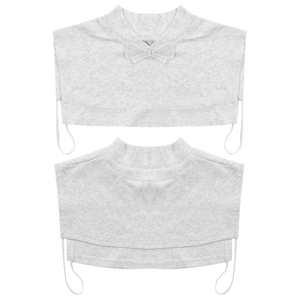 JEATHA Women Girls Cotton Fake Collar Detachable Dickey Collar Mock Turtleneck Blouse Half Top Shrits Neck Warmer Light Grey L