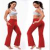 BUBBLELIME 29"/31"/33"/35" 4 Styles Women's Tummy Control Bootcut Yoga Pants - Side Pockets_Scarlet S-29 Inseam view 2