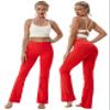 BUBBLELIME 29"/31"/33"/35" 4 Styles Women's Tummy Control Bootcut Yoga Pants - Side Pockets_Scarlet S-29 Inseam view 4