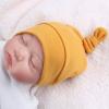 JANGANNSA Ginger Yellow Newborn Baby Hat Infant Baby Boys Beanie Top Knot Stretchy Hats for Girls 100% Organic Cotton(Ginger Yellow, M) view 2