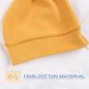 JANGANNSA Ginger Yellow Newborn Baby Hat Infant Baby Boys Beanie Top Knot Stretchy Hats for Girls 100% Organic Cotton(Ginger Yellow, M) view 4