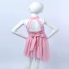 VernLan Big Girls Halter Sequined Latin Jazz Skating Dress Leotard Ruffle Skirt Lyrical Modern Dance Performance Costumes Pink 6 view 4