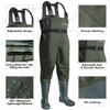OXYVAN Chest Waders with Boots for Men & Women, Nylon/PVC Lightweight Fishing Wader with Boots Hanger view 2