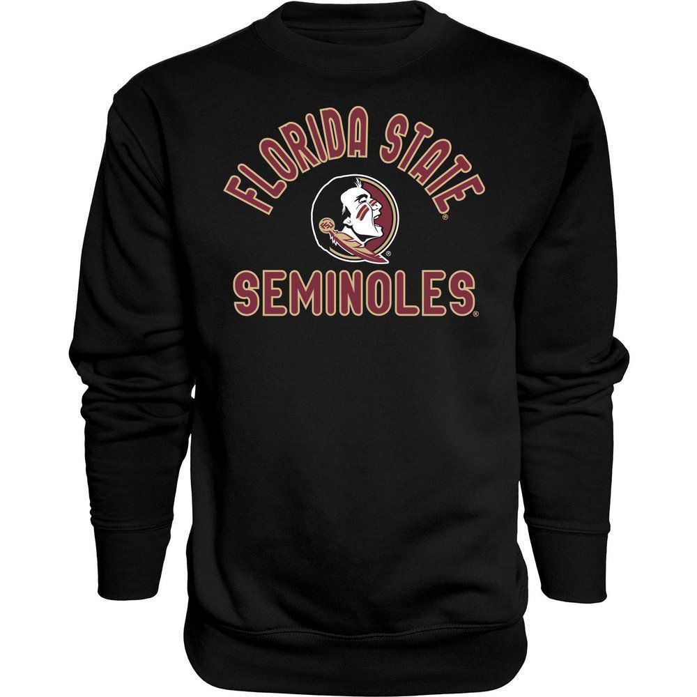 Blue 84 Men's Florida State Seminoles Crewneck Sweatshirt Line Up Secondary Color, Florida State Seminoles Black, XX-Large