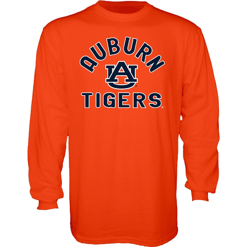 Blue 84 Men's Auburn Tigers Long Sleeve T Shirt Line Up Secondary Color, Auburn Tigers Orange, X-Large