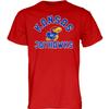 Blue 84 Men's Kansas Jayhawks T Shirt Line Up Secondary Color, Kansas Jayhawks Red, Medium view 1