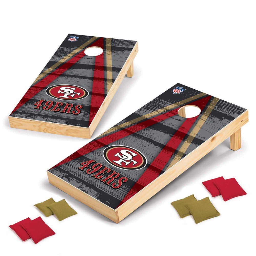 Wild Sports 2' x 4' Wood Tournament Cornhole Set - Direct Printed - San Francisco 49ers- perfect for Backyard, Beach, Park, Tailgates, Outdoors and Indoors