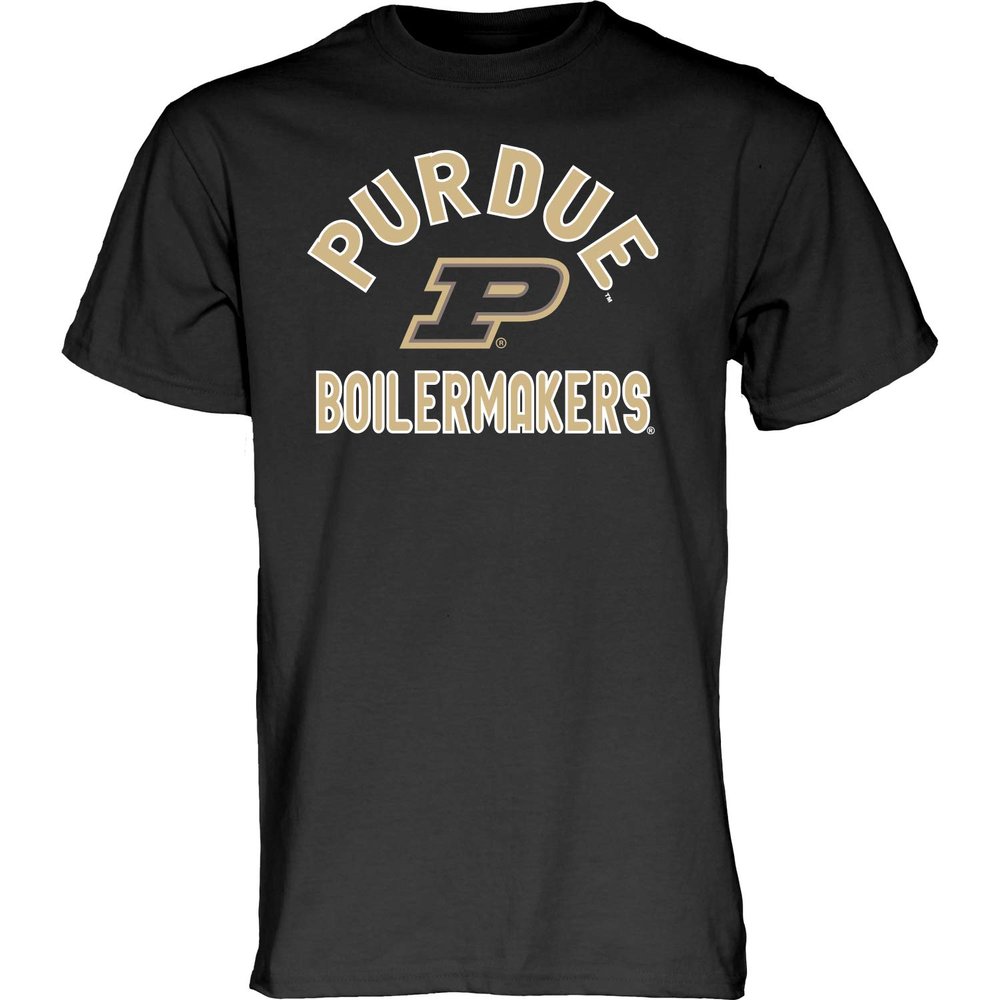 Blue 84 Men's Purdue Boilermakers T Shirt Line Up Team Color, Purdue Boilermakers Black, Medium