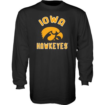 Blue 84 Men's Iowa Hawkeyes Long Sleeve T Shirt Line Up Team Color, Iowa Hawkeyes Black, Large