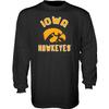 Blue 84 Men's Iowa Hawkeyes Long Sleeve T Shirt Line Up Team Color, Iowa Hawkeyes Black, Large view 1