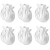 Newborn Baby Mittens No Scratch Cotton Gloves Warm Mittens Baby Glove for Boys Girls 6-pairs/White view 1