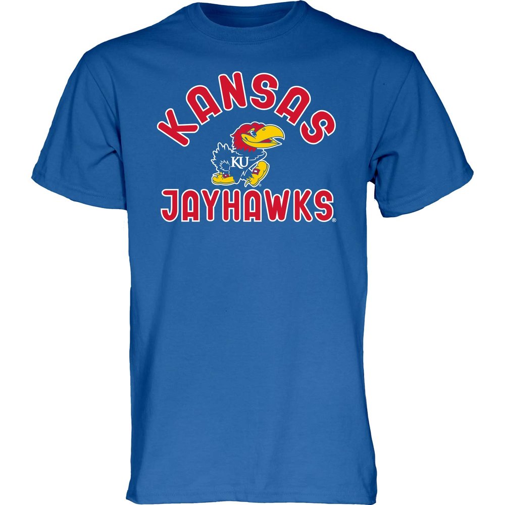 Blue 84 Men's Kansas Jayhawks T Shirt Line Up Team Color, Kansas Jayhawks Royal, Large