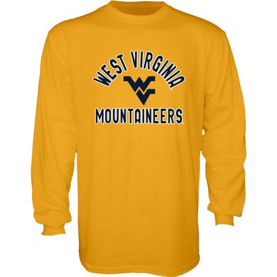 Blue 84 Men's West Virginia Mountaineers Long Sleeve T Shirt Line Up Secondary Color, West Virginia Mountaineers Gold, Large