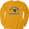 Blue 84 Men's West Virginia Mountaineers Long Sleeve T Shirt Line Up Secondary Color, West Virginia Mountaineers Gold, Large view 3
