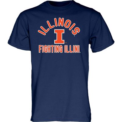 Blue 84 Men's Illinois Illini T Shirt Line Up Team Color, Illinois Illini Navy, Small