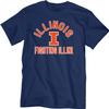 Blue 84 Men's Illinois Illini T Shirt Line Up Team Color, Illinois Illini Navy, Small view 3