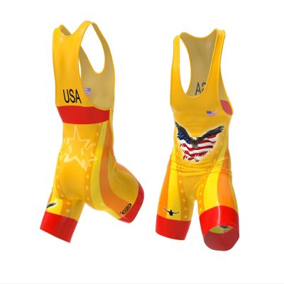 Feather Singlet Weigh-In Singlet 0.1 lbs, Wrestling Singlet, Lightest Singlet in The World (UWW Red, YM)