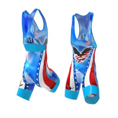 Feather Singlet Weigh-In Singlet 0.1 lbs, Wrestling Singlet, Lightest Singlet in The World (UWW Blue, XL)