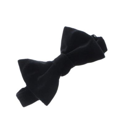 My Lello Velvet Baby Pre- Tied Adjustable Bow Tie Solid Formal Tuxedo Style - BlacK