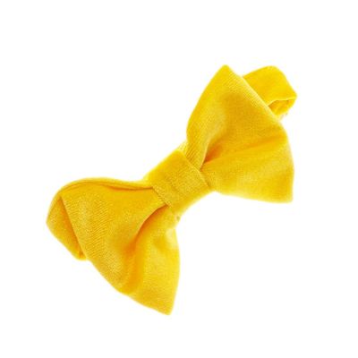 My Lello Velvet Baby Pre- Tied Adjustable Bow Tie Solid Formal Tuxedo Style - Golden Yellow