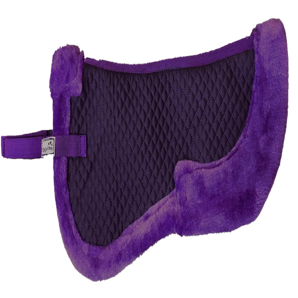 Equitem Faux Fur Trim Half Pad for Pony English Riding Saddle Correction (Purple)