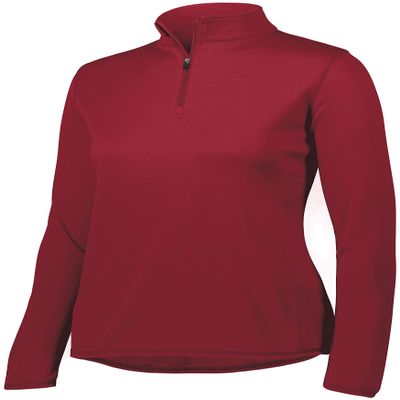 Augusta Sportswear Womens Attain Wicking Quarter Zip Pullover - Running Long Sleeve Jacket with Sun Protection R7 Cardinal