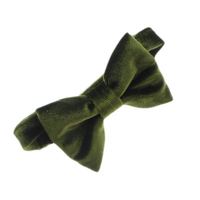My Lello Velvet Baby Pre- Tied Adjustable Bow Tie Solid Formal Tuxedo Style - Moss Green