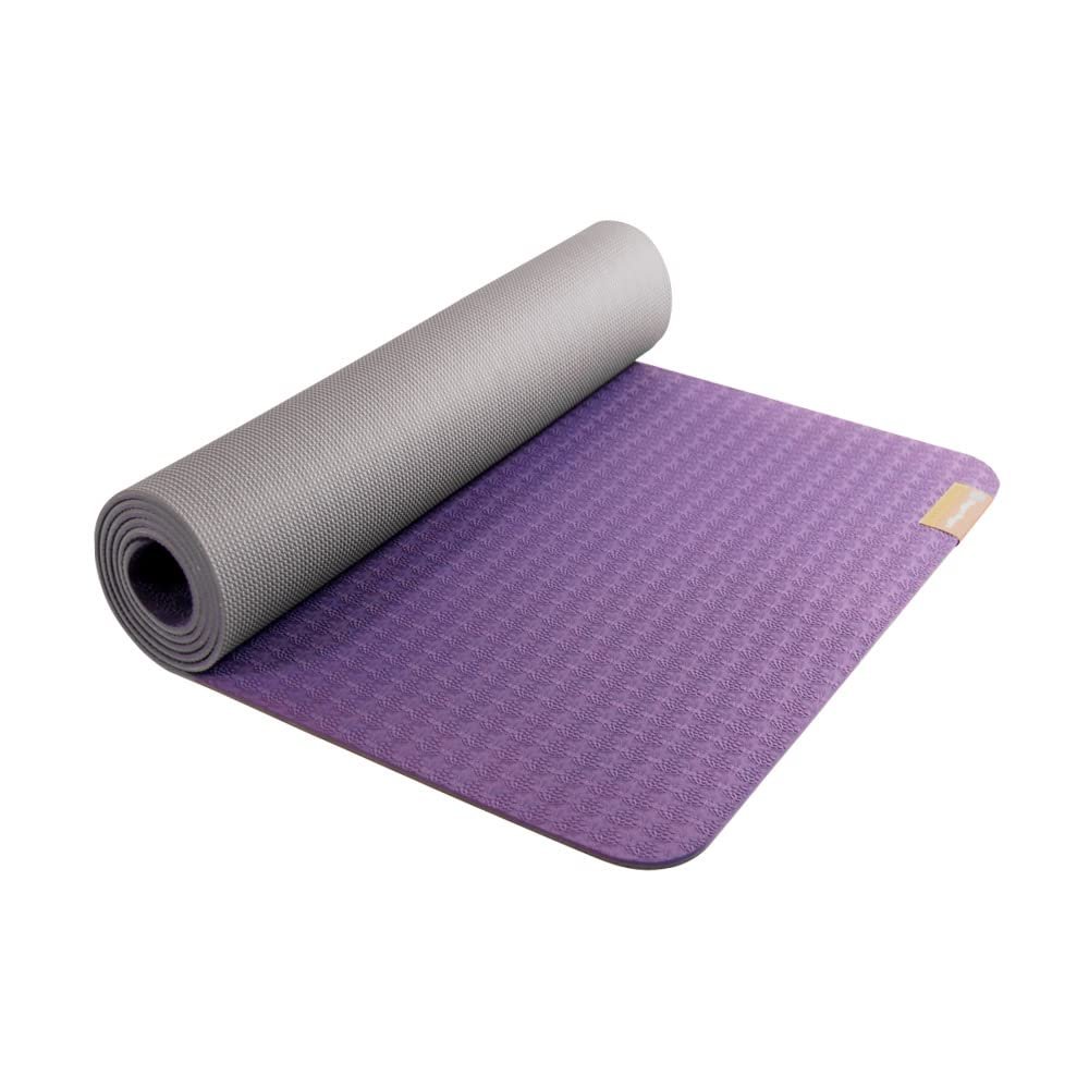 Hugger Mugger Earth Elements 5 mm Yoga Mat - Purple Mist - Grippy Texture, Reversible, Cushion, Non-toxic Biodegradeable Material, Lightweight