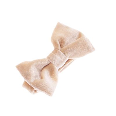 My Lello Velvet Baby Pre- Tied Adjustable Bow Tie Solid Formal Tuxedo Style - Natural